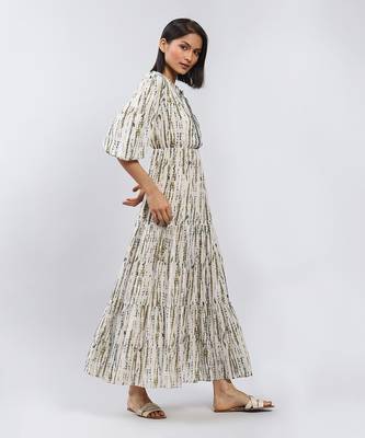 LABEL Grey Shibori Print Maxi Dress 3