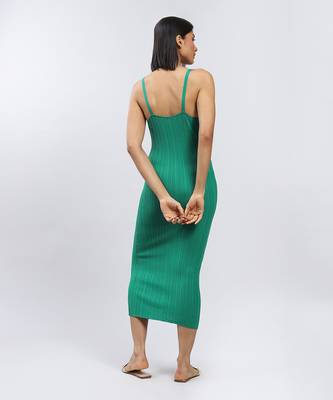 LABEL Green Strappy Bodycon Midi Dress 4