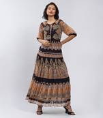 LABEL Black Printed Maxi Dress