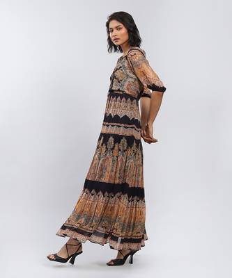 LABEL Black Printed Maxi Dress 2