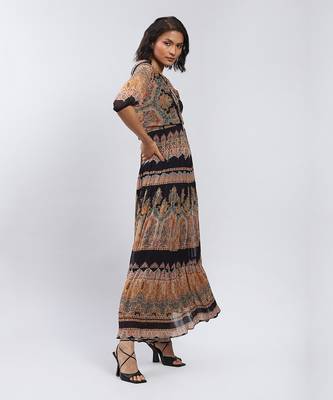 LABEL Black Printed Maxi Dress 3