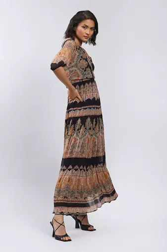 LABEL Black Printed Maxi Dress