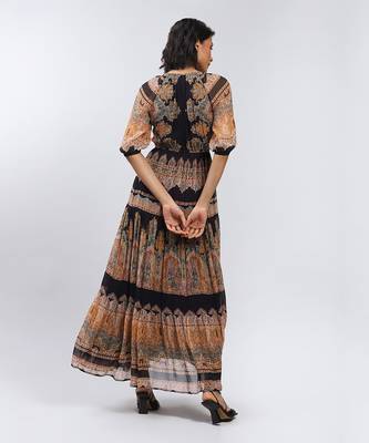 LABEL Black Printed Maxi Dress 4