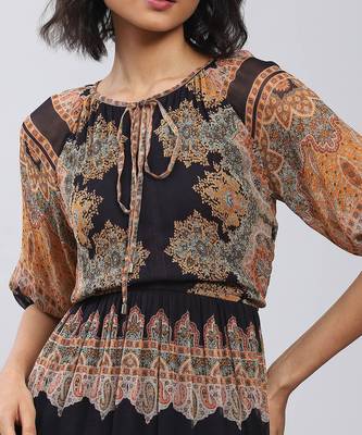 LABEL Black Printed Maxi Dress 5