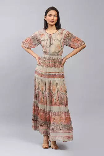 LABEL Olive Printed Maxi Dress