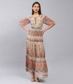 LABEL Olive Printed Maxi Dress