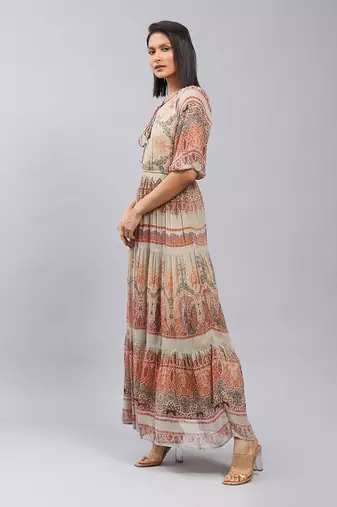 LABEL Olive Printed Maxi Dress