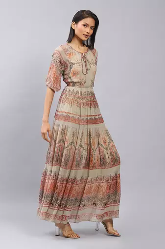 LABEL Olive Printed Maxi Dress