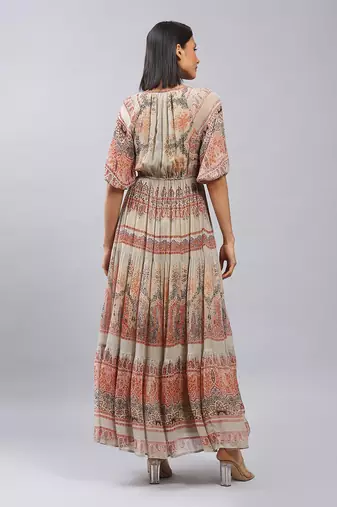LABEL Olive Printed Maxi Dress