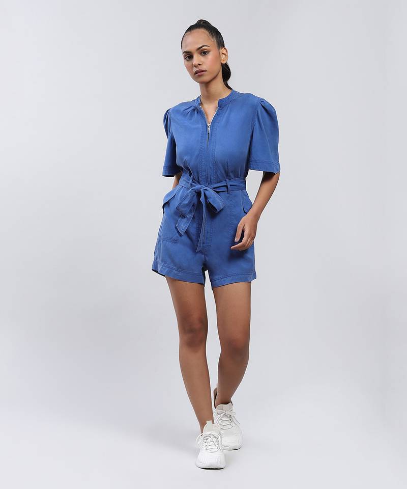 LABEL Electric Blue Playsuit