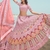 Pink embroidered georgette semi stitched lehenga