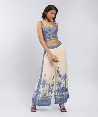 LABEL Ecru Tropical Print Co-Ord Set 1