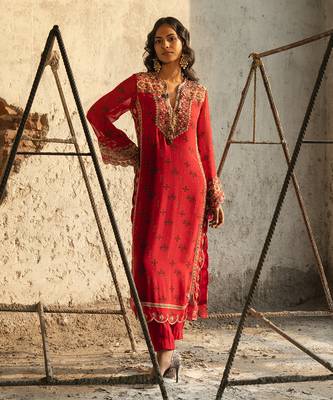 Red Hazel Kurta Set 1
