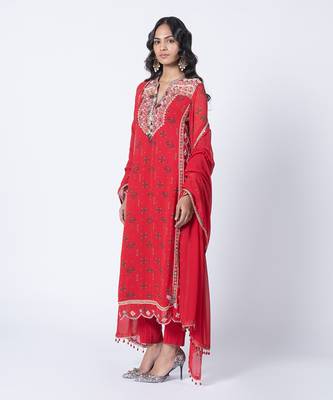 Red Hazel Kurta Set 3