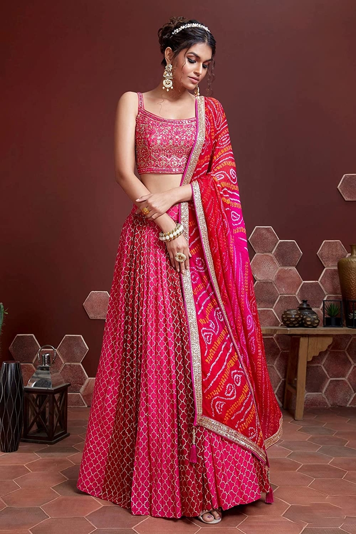 Rajkumari Radiance Chinnon Silk Lehenga main image 1