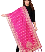 Pink Colour Banarasi Silk Dupatta For Ethnic Formal Party Looks