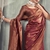 Elegant Copper Zari Woven Banarasi Silk Saree In Maroon Colour