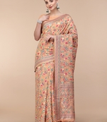 Peach Colour Silk Blend Woven Saree For Rich Traditional Looks
