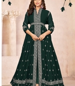 Graceful Green Colour Embroidered Anarkali Dress For Wedding Looks