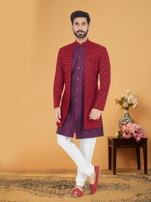 Designer Function Wear Heavy Indo Western Set 1