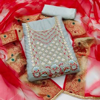Grey Embroidered Chanderi Salwar 1