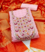 Light-pink embroidered banarasi salwar