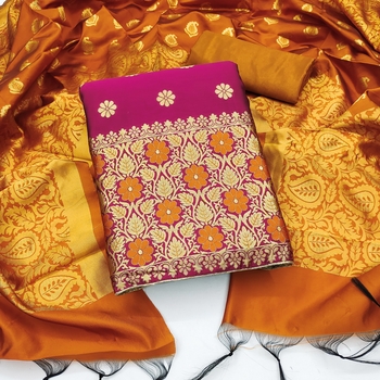 Rani-Pink Banarasi Banarasi Salwar 1