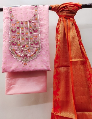 Light-pink embroidered banarasi salwar 3