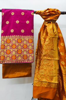 Rani-Pink Banarasi Banarasi Salwar