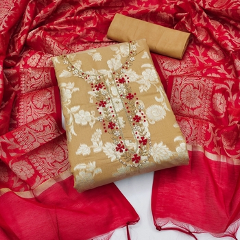 Chiku floral print banarasi salwar 1