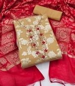 Chiku floral print banarasi salwar