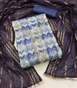 Blue Printed Chanderi Salwar