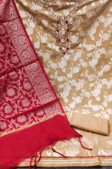 Chiku floral print banarasi salwar