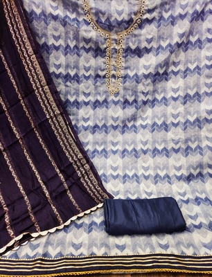 Blue Printed Chanderi Salwar 2
