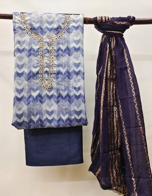 Blue Printed Chanderi Salwar 3