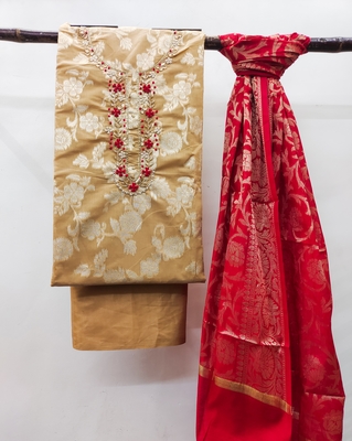 Chiku floral print banarasi salwar 3