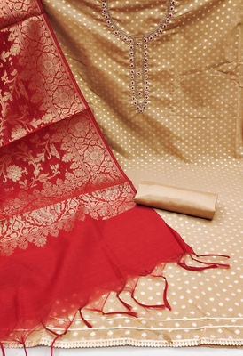 Beige Beads Banarasi Salwar 2