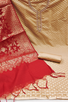 Beige Beads Banarasi Salwar