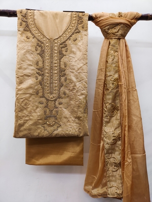 Beige Embroidered Chanderi Salwar 3