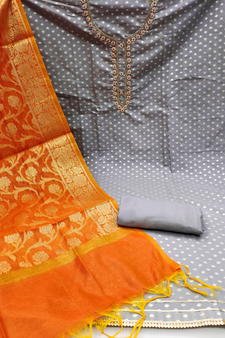 Grey Beads Banarasi Salwar