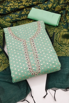 Light-Green Beads Banarasi Salwar