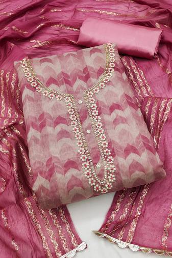 Light-Pink Printed Chanderi Salwar