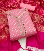 Light-pink beads banarasi salwar