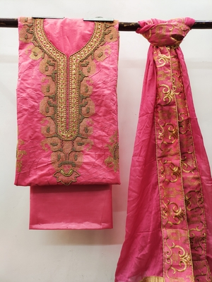 Pink Embroidered Chanderi Salwar 3
