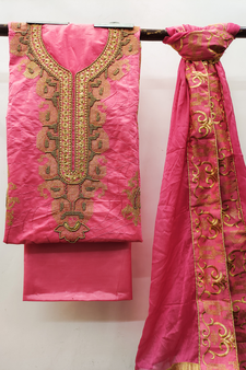 Pink Embroidered Chanderi Salwar