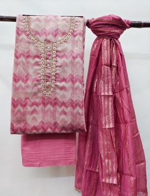 Light-Pink Printed Chanderi Salwar 3