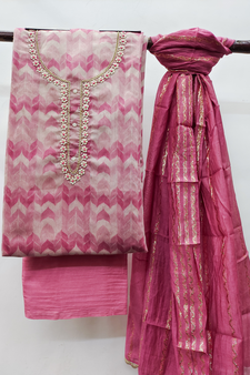 Light-Pink Printed Chanderi Salwar