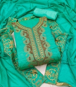 Green Embroidered Chanderi Salwar