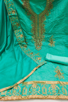 Green Embroidered Chanderi Salwar