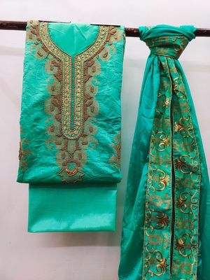 Green Embroidered Chanderi Salwar 3
